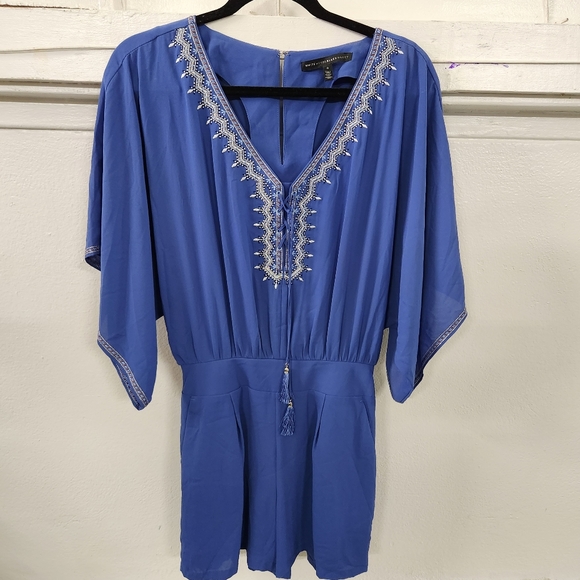 White House Black Market Pants - White House Black Market embroidered romper